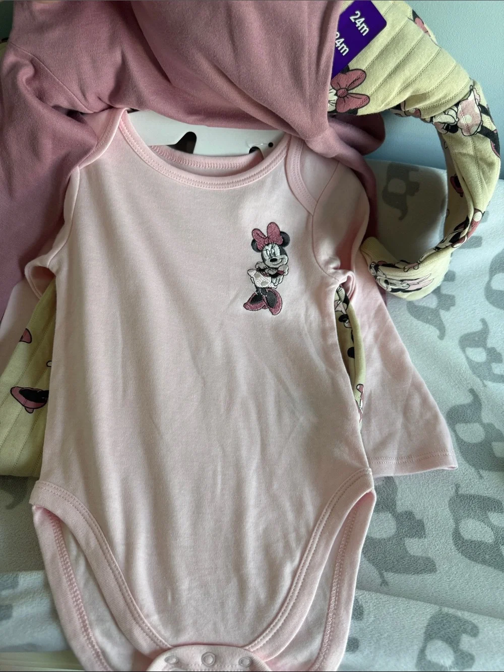 Disney Girls Beige and Pink Minnie Mouse Matching Set